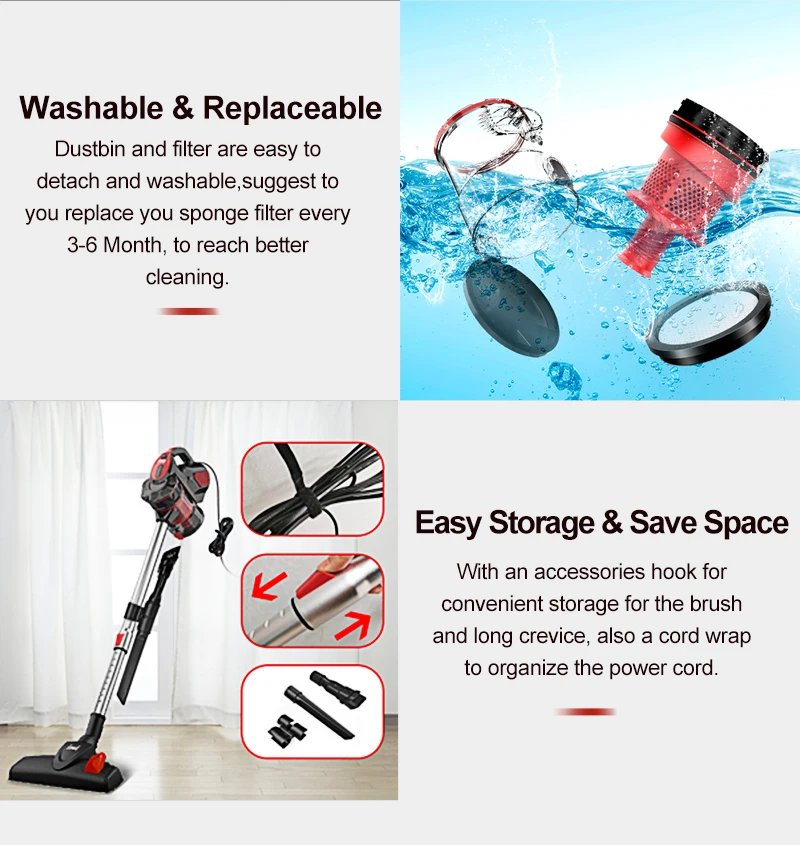 Wired Vacuum Cleaner INSE I5 Handheld Stick Vacuum with18Kpa 600W Powerful Suction Bagless Aspirador for Household Cleaning Wired Vacuum Cleaner INSE I5 Handheld Stick Vacuum with18Kpa 600W Powerful Suction Bagless Aspirador for Household Cleaning
