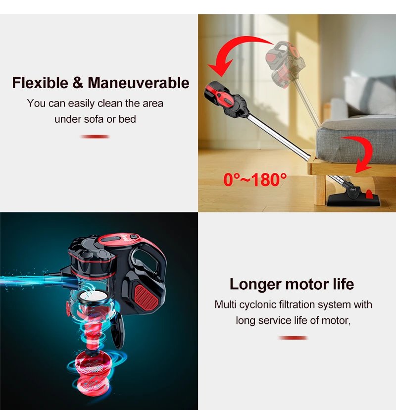 Wired Vacuum Cleaner INSE I5 Handheld Stick Vacuum with18Kpa 600W Powerful Suction Bagless Aspirador for Household Cleaning Wired Vacuum Cleaner INSE I5 Handheld Stick Vacuum with18Kpa 600W Powerful Suction Bagless Aspirador for Household Cleaning