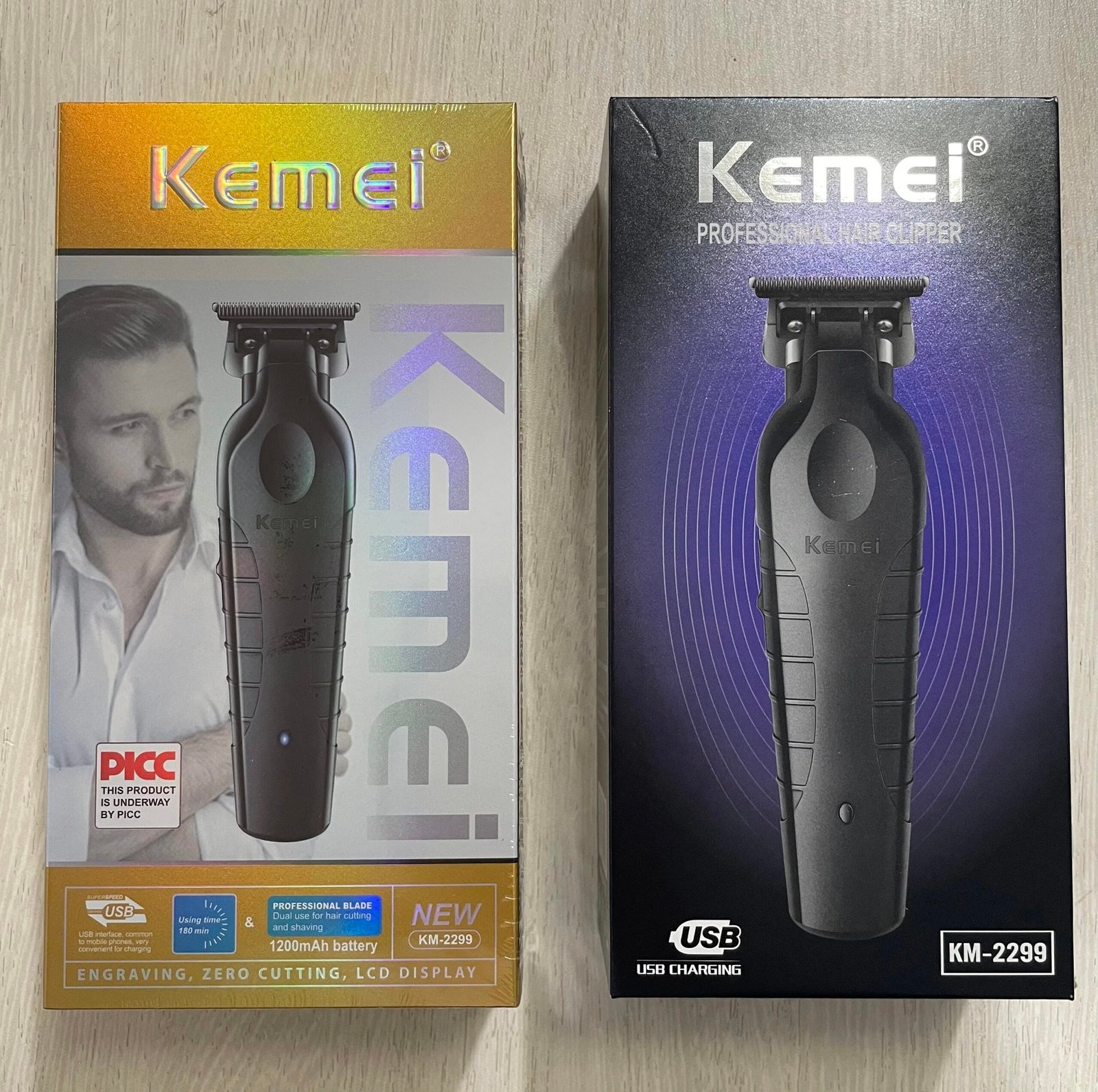 Máquina de peluquero con carga rápida USB, cortador de pelo con cuchillas Kemei km-2299 1200MA, cortadora de pelo inalámbrica recargable Máquina de peluquero con carga rápida USB, cortador de pelo con cuchillas Kemei km-2299 1200MA, cortadora de pelo inalámbrica recargable