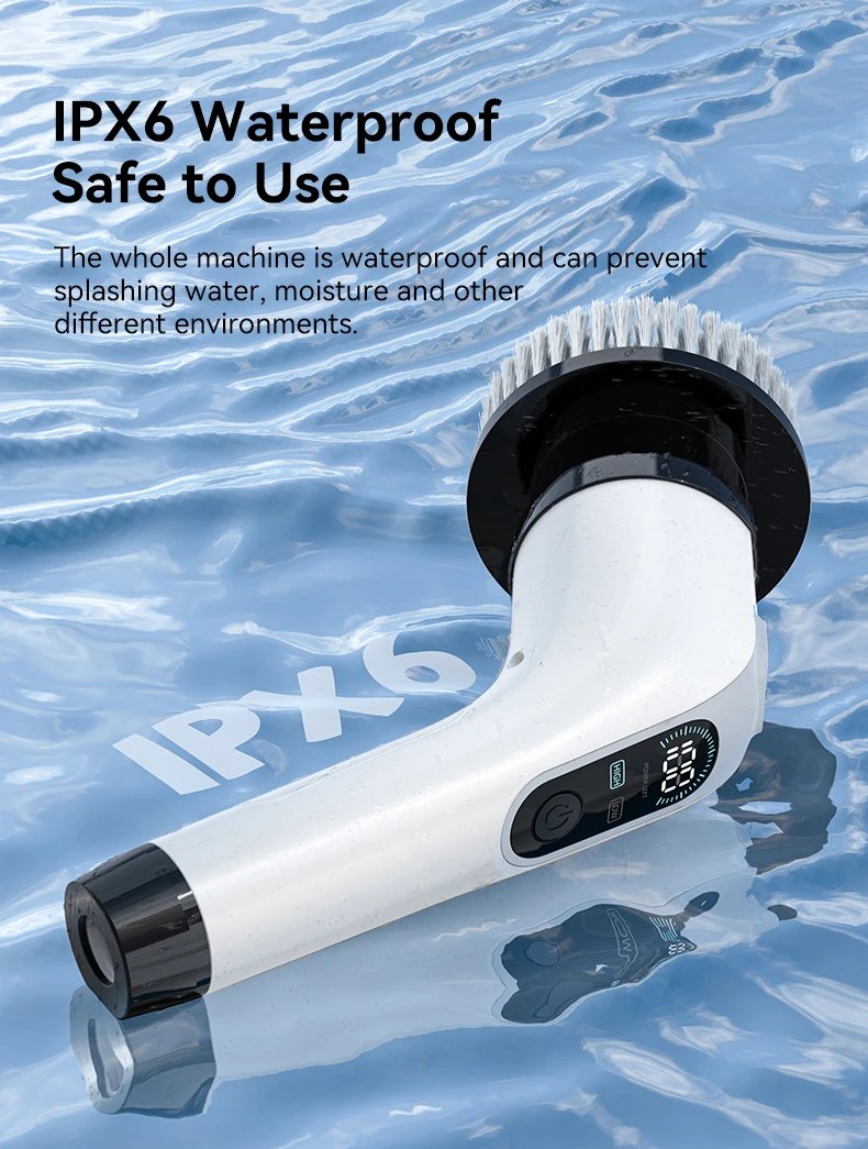 Cepillo de limpieza eléctrica, depurador de ducha de mano inalámbrico, limpiador giratorio, limpiador multifuncional con 7 cabezales, baño y cocina Cepillo de limpieza eléctrica, depurador de ducha de mano inalámbrico, limpiador giratorio, limpiador multifuncional con 7 cabezales, baño y cocina