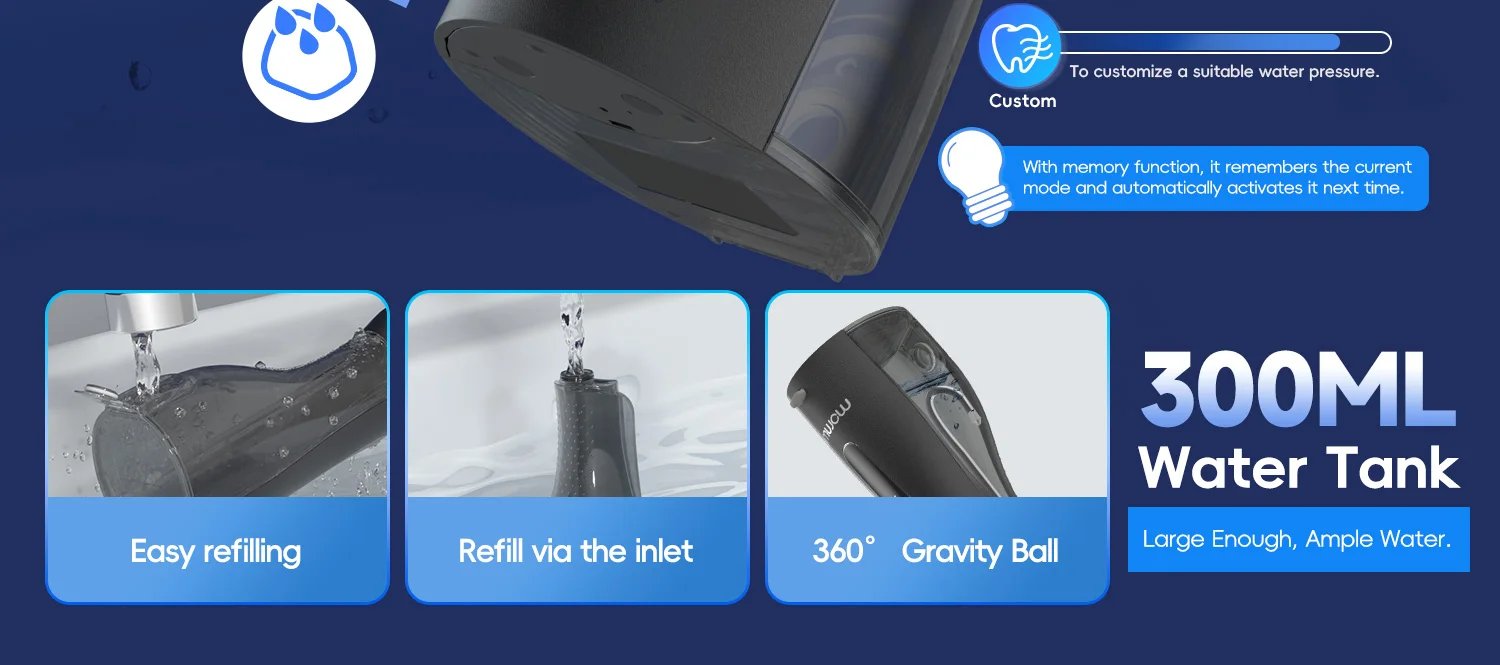 Irrigador bucal F18 inal&aacute;mbrico port&aacute;til, 3 modos de limpieza, limpiador Dental recargable a prueba de agua, 4 boquillas, limpieza de enc&iacute;as
