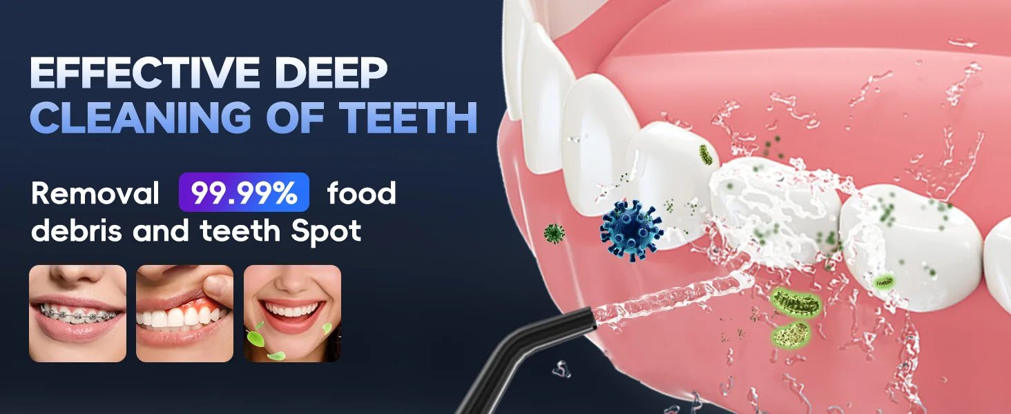 Irrigador bucal F18 inal&aacute;mbrico port&aacute;til, 3 modos de limpieza, limpiador Dental recargable a prueba de agua, 4 boquillas, limpieza de enc&iacute;as