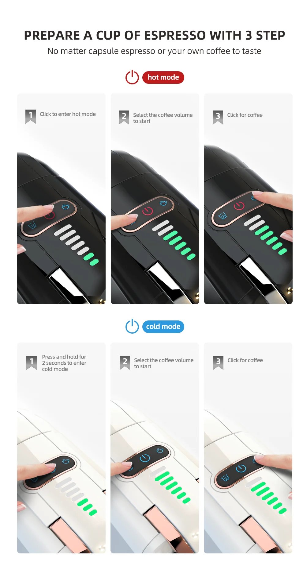 M&aacute;quina de caf&eacute; de c&aacute;psulas m&uacute;ltiples HiBREW, leche Dolce Gusto caliente/fr&iacute;a Nespresso c&aacute;psula ESE c&aacute;psula caf&eacute; molido cafeter&iacute;a 20Bar 5 en 1