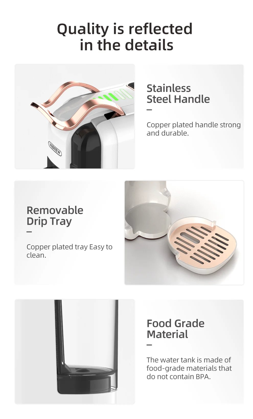 M&aacute;quina de caf&eacute; de c&aacute;psulas m&uacute;ltiples HiBREW, leche Dolce Gusto caliente/fr&iacute;a Nespresso c&aacute;psula ESE c&aacute;psula caf&eacute; molido cafeter&iacute;a 20Bar 5 en 1