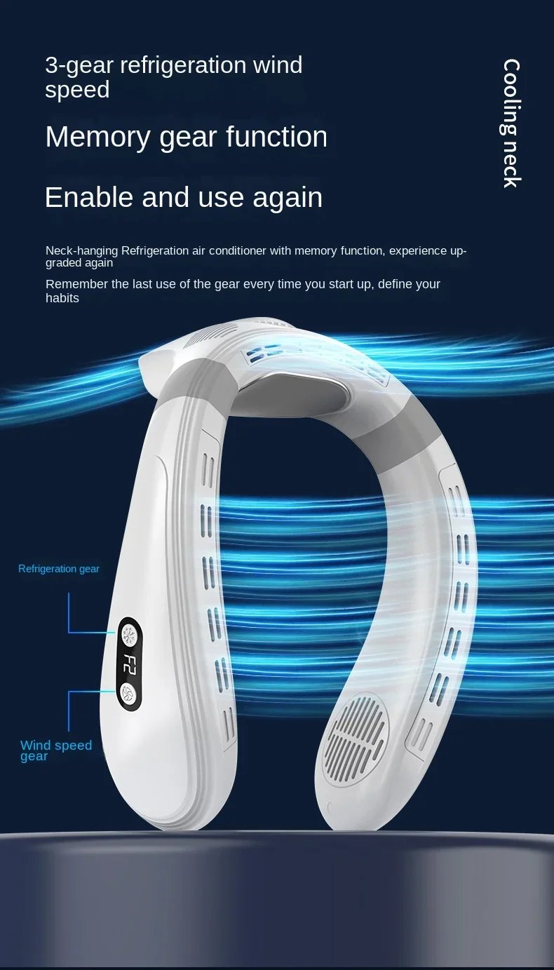 Nuevo aire acondicionado de cuello, ventilador de cuello portátil, refrigeración Semiconductor recargable, ventilador sin aspas, ventilador Personal para exteriores, refrigerador portátil Nuevo aire acondicionado de cuello, ventilador de cuello portátil, refrigeración Semiconductor recargable, ventilador sin aspas, ventilador Personal para exteriores, refrigerador portátil