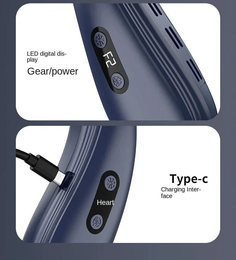 Nuevo aire acondicionado de cuello, ventilador de cuello portátil, refrigeración Semiconductor recargable, ventilador sin aspas, ventilador Personal para exteriores, refrigerador portátil Nuevo aire acondicionado de cuello, ventilador de cuello portátil, refrigeración Semiconductor recargable, ventilador sin aspas, ventilador Personal para exteriores, refrigerador portátil