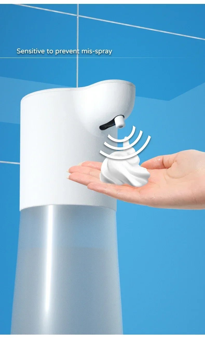 Dispensador autom&aacute;tico de jab&oacute;n con Sensor inteligente, m&aacute;quina desinfectante de manos, sin contacto, carga USB, 350ml