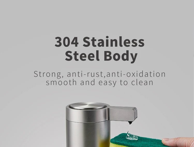 Máquina de jabón de cocina con Sensor automático, desinfectante fuera de las manos, dispensador de jabón eléctrico inteligente para baño, acero inoxidable 304 Máquina de jabón de cocina con Sensor automático, desinfectante fuera de las manos, dispensador de jabón eléctrico inteligente para baño, acero inoxidable 304