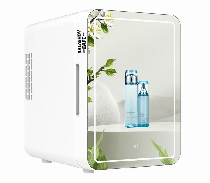 Mini refrigerador de maquillaje de 4L con espejo de luz LED, refrigerador portátil de almacenamiento de cosméticos, refrigerador fresco para el hogar y el coche de doble uso Mini refrigerador de maquillaje de 4L con espejo de luz LED, refrigerador portátil de almacenamiento de cosméticos, refrigerador fresco para el hogar y el coche de doble uso