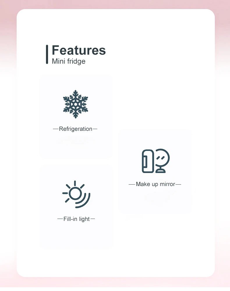 Mini refrigerador de maquillaje de 4L con espejo de luz LED, refrigerador portátil de almacenamiento de cosméticos, refrigerador fresco para el hogar y el coche de doble uso Mini refrigerador de maquillaje de 4L con espejo de luz LED, refrigerador portátil de almacenamiento de cosméticos, refrigerador fresco para el hogar y el coche de doble uso