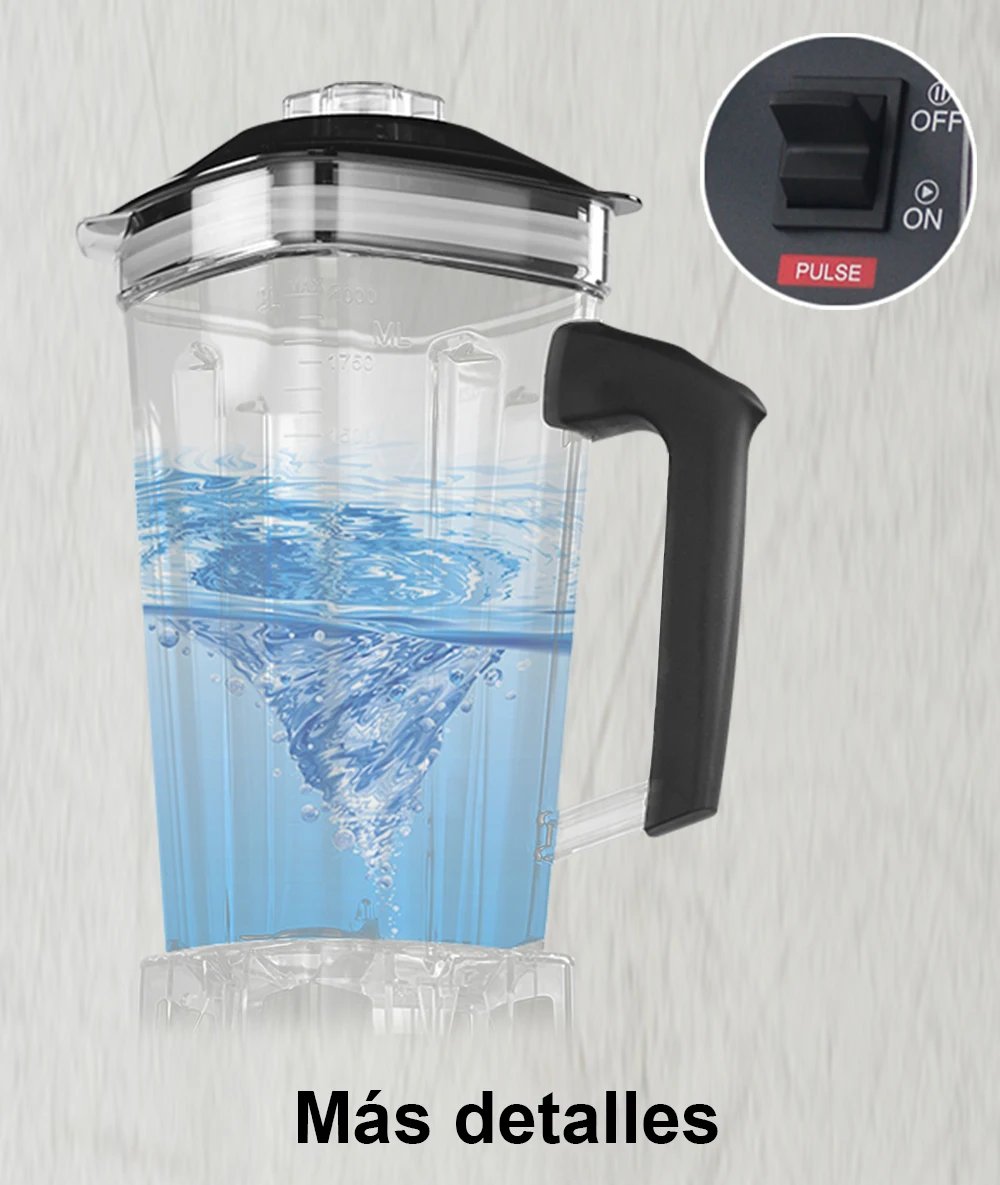 BioloMix-batidora con temporizador de alta resistencia, 3HP, 2200W, exprimidor, procesador de alimentos y frutas, batidos de hielo, sin BPA, tarro de 2L