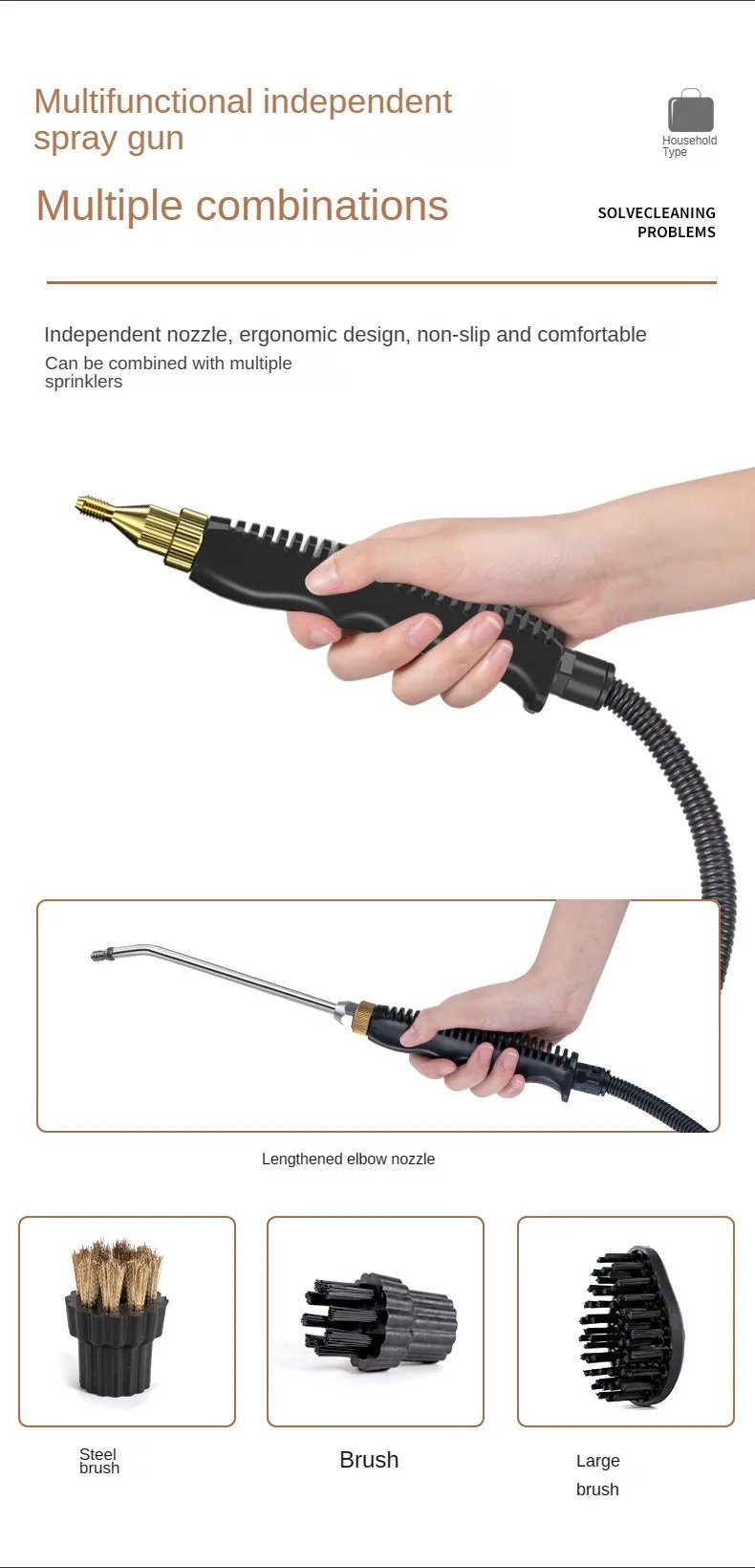 Limpiador a vapor de 2500W, lavadora a chorro de alta temperatura, Campana Extractora para cocina, aire acondicionado, máquina de limpieza de coche, electrodomésticos Limpiador a vapor de 2500W, lavadora a chorro de alta temperatura, Campana Extractora para cocina, aire acondicionado, máquina de limpieza de coche, electrodomésticos