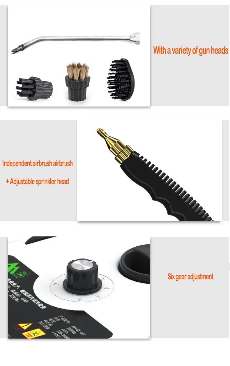 2025 NUEVO Limpiador de vapor Desinfecci&oacute;n de alta temperatura Aire acondicionado Campana extractora de cocina Limpiador de vapor para el hogar/coche 220V