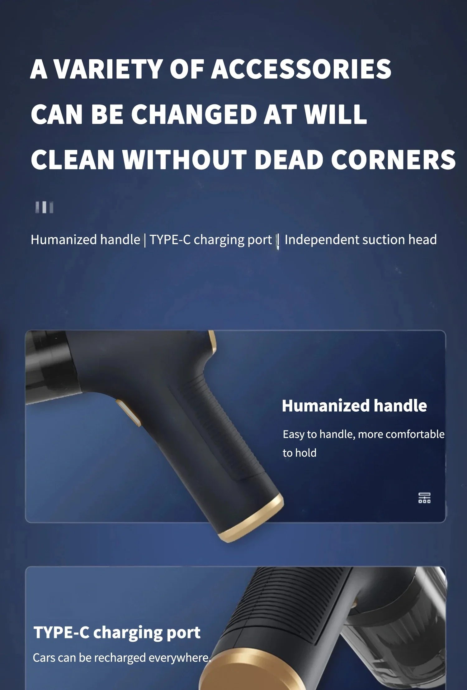 CENRR 98000PA potente Mini aspiradora de coche inal&aacute;mbrico limpiador de coche port&aacute;til de mano pistola de aire