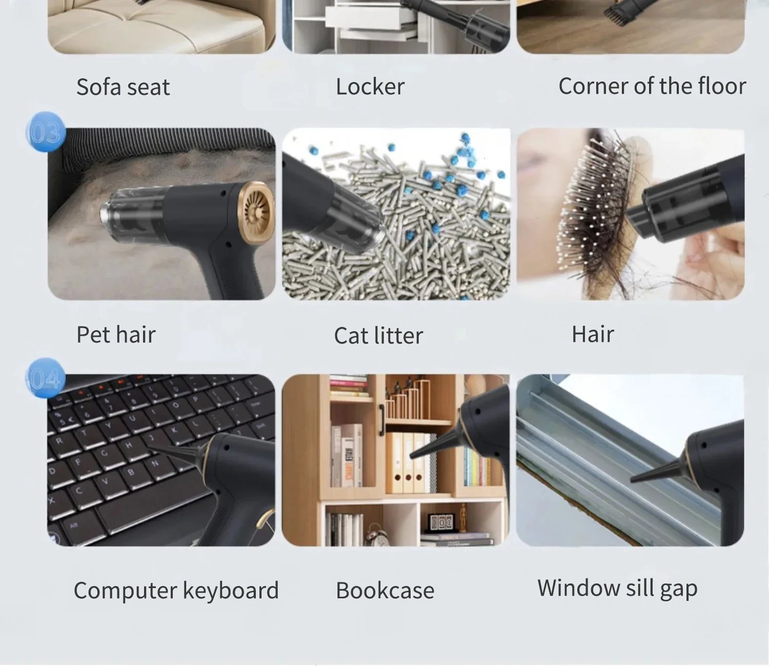 CENRR 98000PA potente Mini aspiradora de coche inal&aacute;mbrico limpiador de coche port&aacute;til de mano pistola de aire