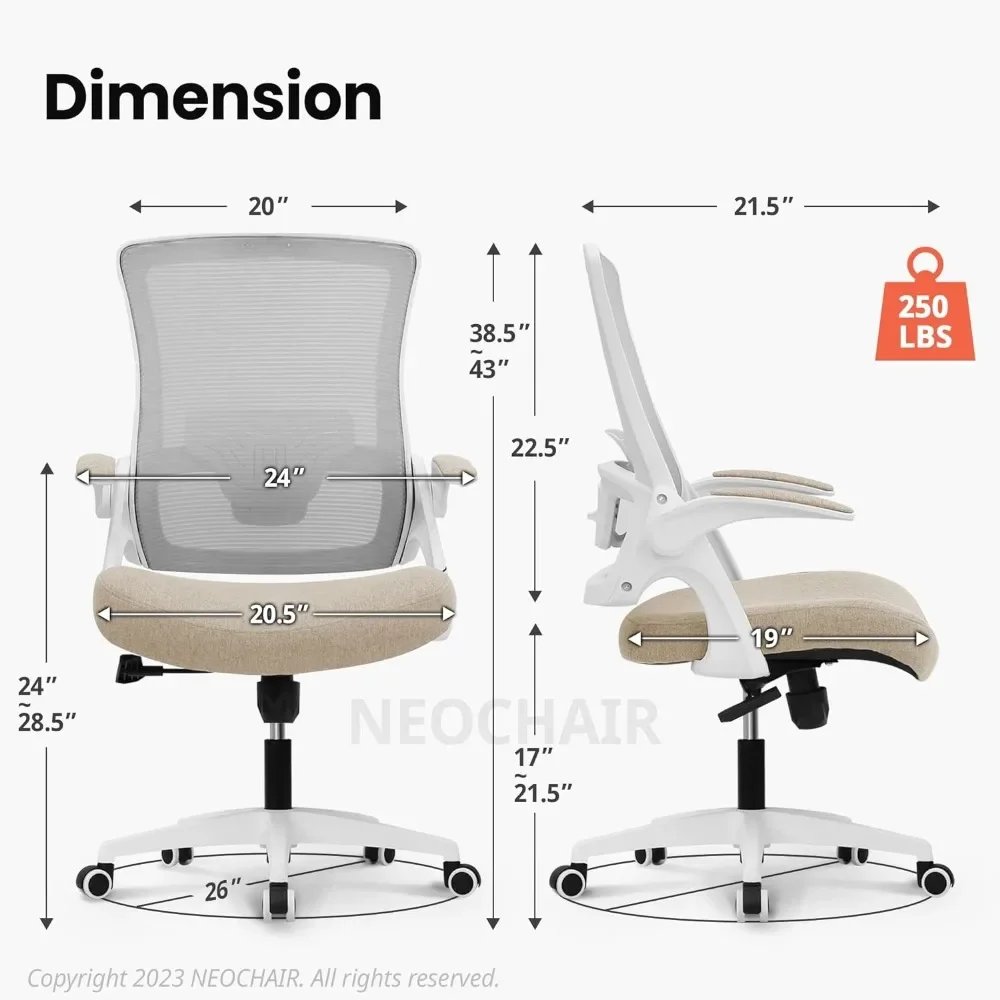 Silla de malla de espalda alta, altura ajustable y diseño ergonómico, silla de escritorio para computadora de oficina en casa Silla de malla de espalda alta, altura ajustable y diseño ergonómico, silla de escritorio para computadora de oficina en casa