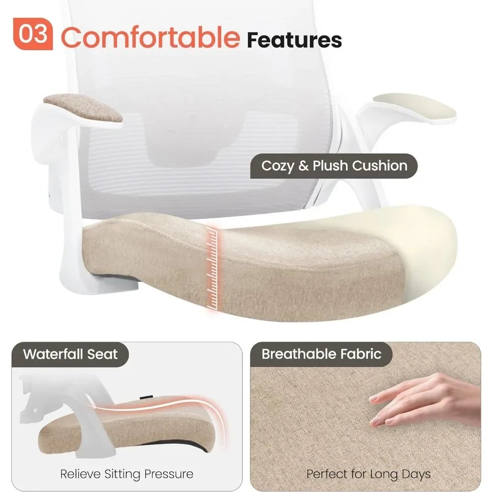 Silla de malla de espalda alta, altura ajustable y diseño ergonómico, silla de escritorio para computadora de oficina en casa Silla de malla de espalda alta, altura ajustable y diseño ergonómico, silla de escritorio para computadora de oficina en casa