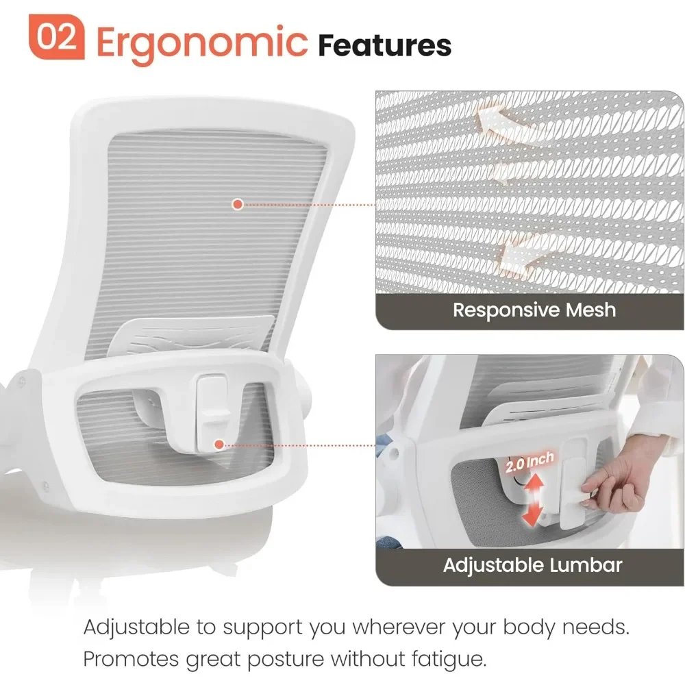 Silla de malla de espalda alta, altura ajustable y diseño ergonómico, silla de escritorio para computadora de oficina en casa Silla de malla de espalda alta, altura ajustable y diseño ergonómico, silla de escritorio para computadora de oficina en casa