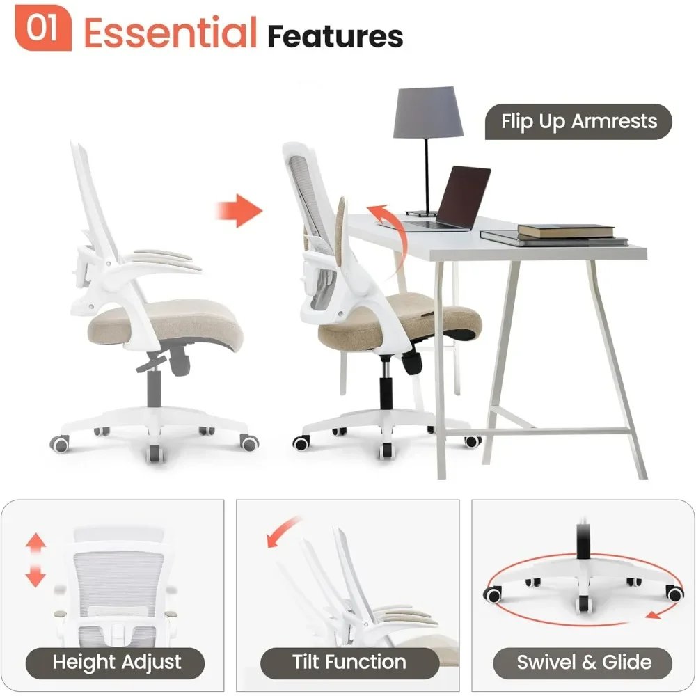 Silla de malla de espalda alta, altura ajustable y diseño ergonómico, silla de escritorio para computadora de oficina en casa Silla de malla de espalda alta, altura ajustable y diseño ergonómico, silla de escritorio para computadora de oficina en casa