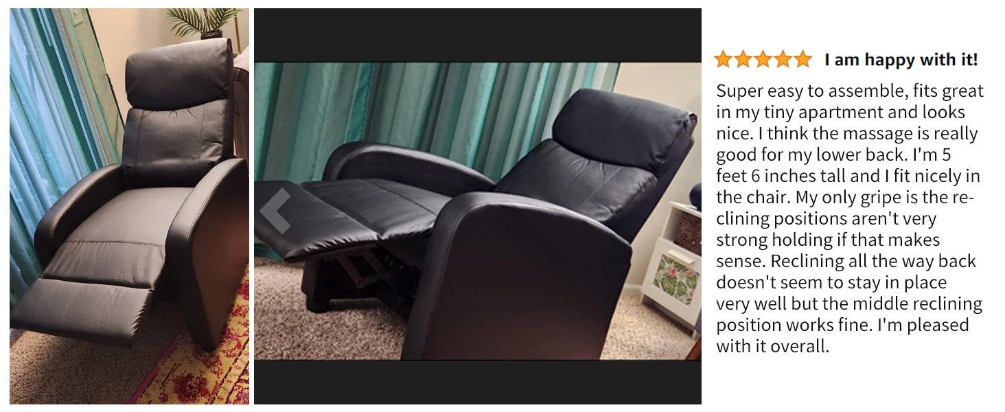 JHK Silla reclinable Sof&aacute; de masaje Tela Teatro Soporte lumbar Respaldo de asiento acolchado moderno ajustable Sala de estar Hogar Gris