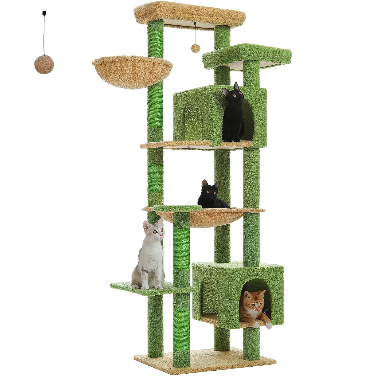 Árbol grande para gatos, torre alta para gatos de interior, Condo de gato de peluche de varios niveles con postes para rascar, tablas para rascar, perchas, cuádruplas Árbol grande para gatos, torre alta para gatos de interior, Condo de gato de peluche de varios niveles con postes para rascar, tablas para rascar, perchas, cuádruplas