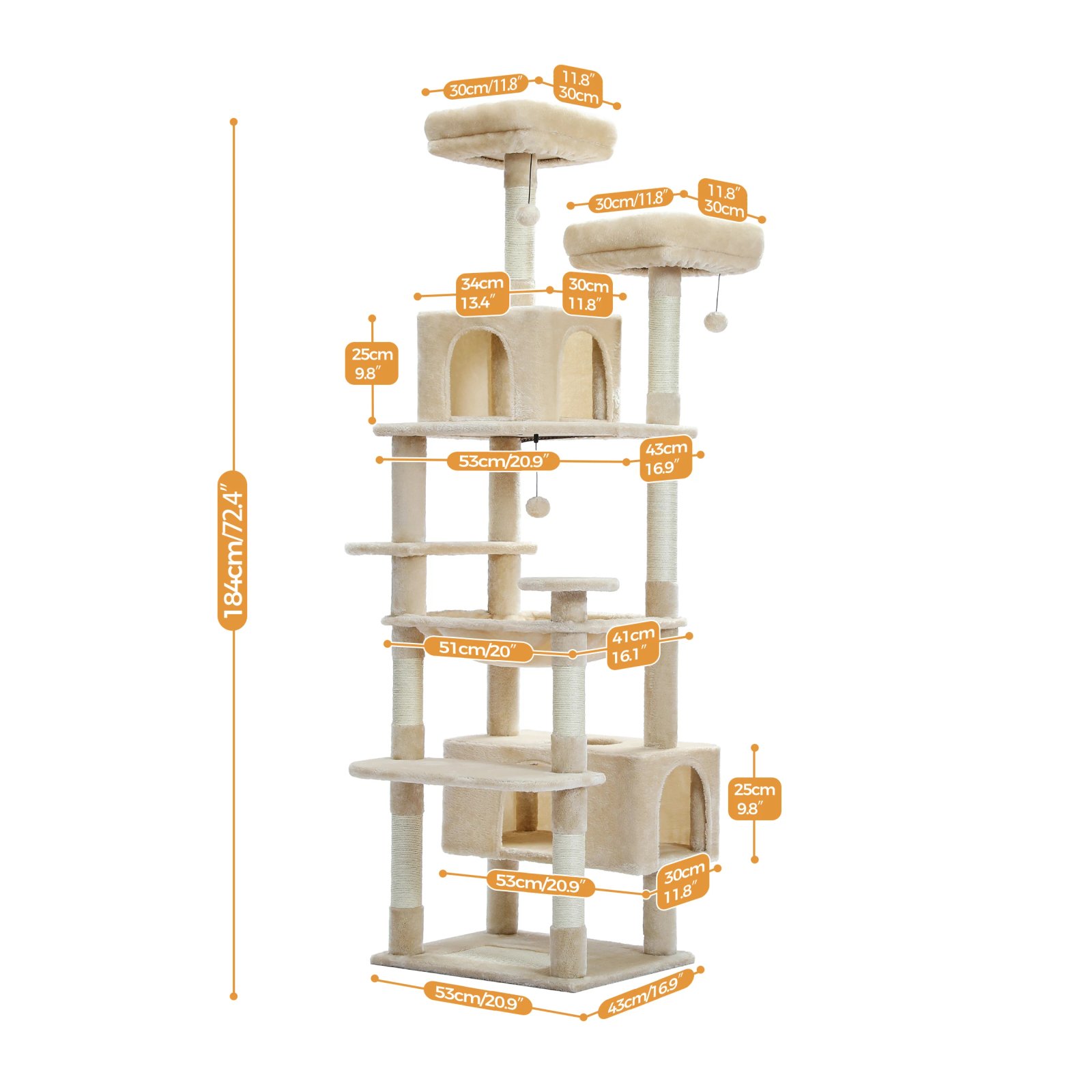 Árbol grande para gatos, torre alta para gatos de interior, Condo de gato de peluche de varios niveles con postes para rascar, tablas para rascar, perchas, cuádruplas Árbol grande para gatos, torre alta para gatos de interior, Condo de gato de peluche de varios niveles con postes para rascar, tablas para rascar, perchas, cuádruplas