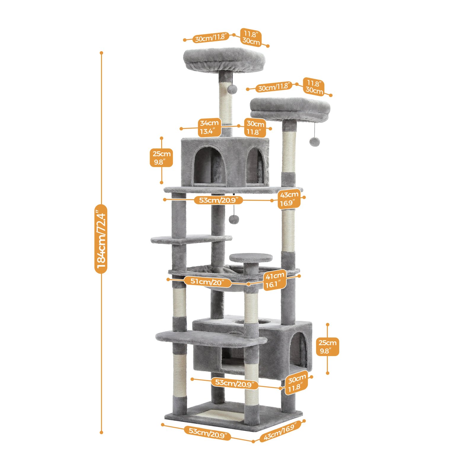 Árbol grande para gatos, torre alta para gatos de interior, Condo de gato de peluche de varios niveles con postes para rascar, tablas para rascar, perchas, cuádruplas Árbol grande para gatos, torre alta para gatos de interior, Condo de gato de peluche de varios niveles con postes para rascar, tablas para rascar, perchas, cuádruplas