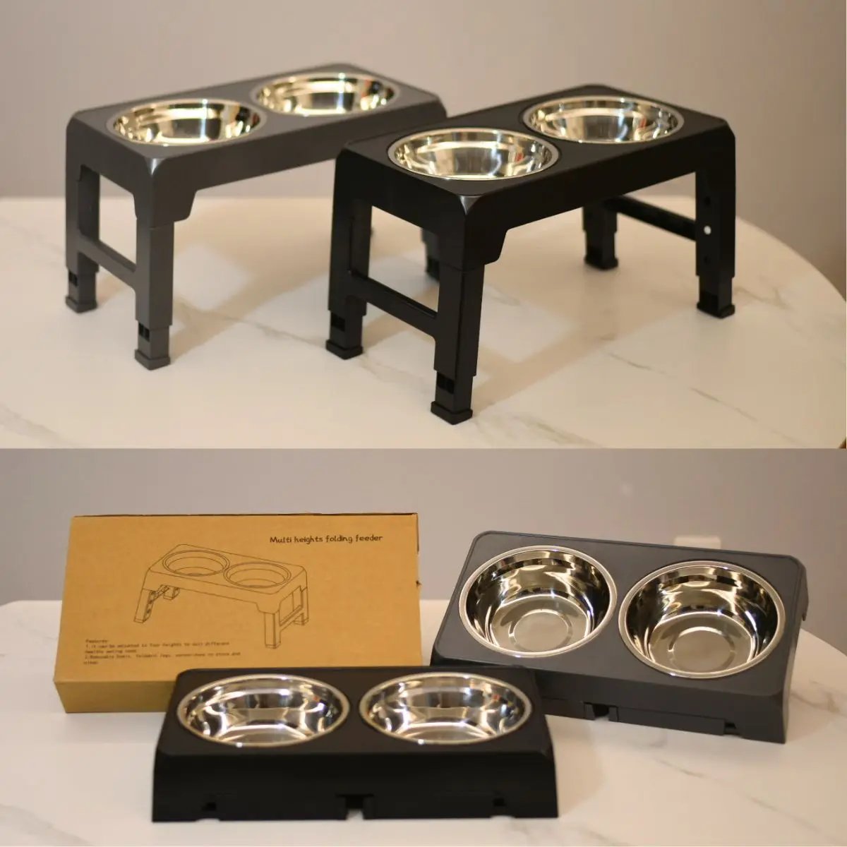 Comedero plegable de múltiples alturas, cuencos elevados para perros y gatos, ¡alturas ajustables y acero inoxidable, perfecto para mascotas pequeñas y grandes! Comedero plegable de múltiples alturas, cuencos elevados para perros y gatos, ¡alturas ajustables y acero inoxidable, perfecto para mascotas pequeñas y grandes!