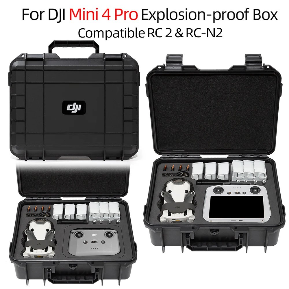 Para DJI Mini 3/4Pro funda Mini 4 Pro funda a prueba de explosiones Mini 4 Pro bolsa port&aacute;til caja impermeable carcasa dura funda de gran capacidad