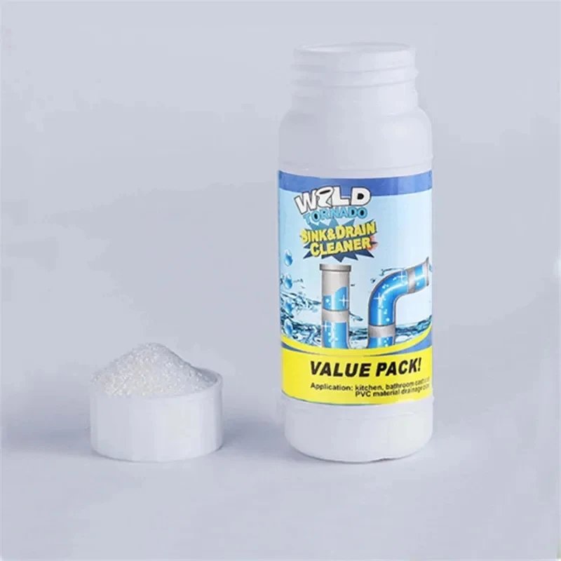 Limpiador de drenaje de fregadero potente de 100g, eliminador de obstrucciones de alta eficiencia, herramientas de limpieza de polvo de canal de tuber&iacute;a el&eacute;ctrica de alcantarillado de cocina