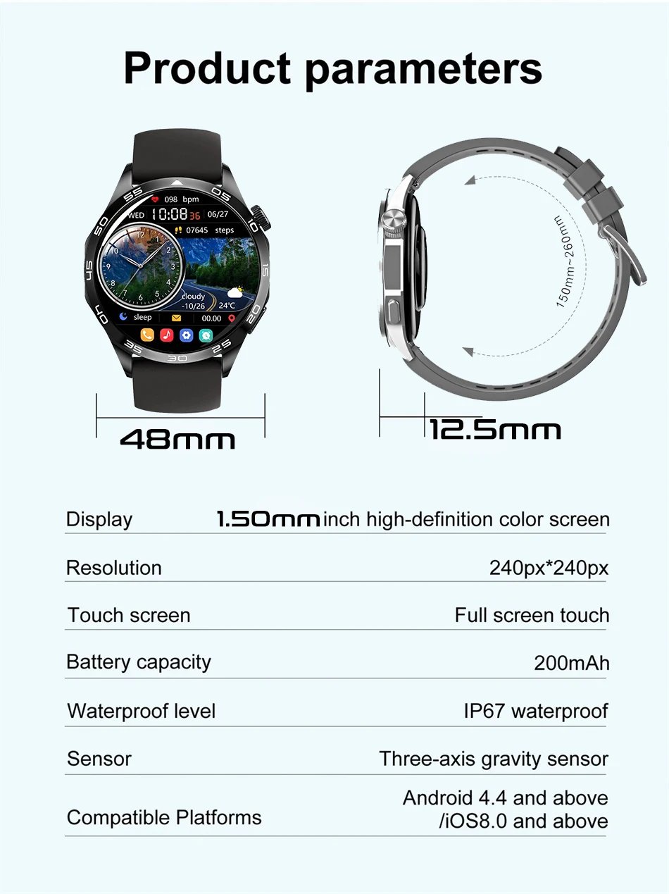 2025 nuevo para Huawei reloj inteligente hombres reloj 4 Pro + 1,50 pulgadas pantalla HD Bluetooth llamada monitoreo de salud Smartwatch nuevo reloj 4 2025 nuevo para Huawei reloj inteligente hombres reloj 4 Pro + 1,50 pulgadas pantalla HD Bluetooth llamada monitoreo de salud Smartwatch nuevo reloj 4