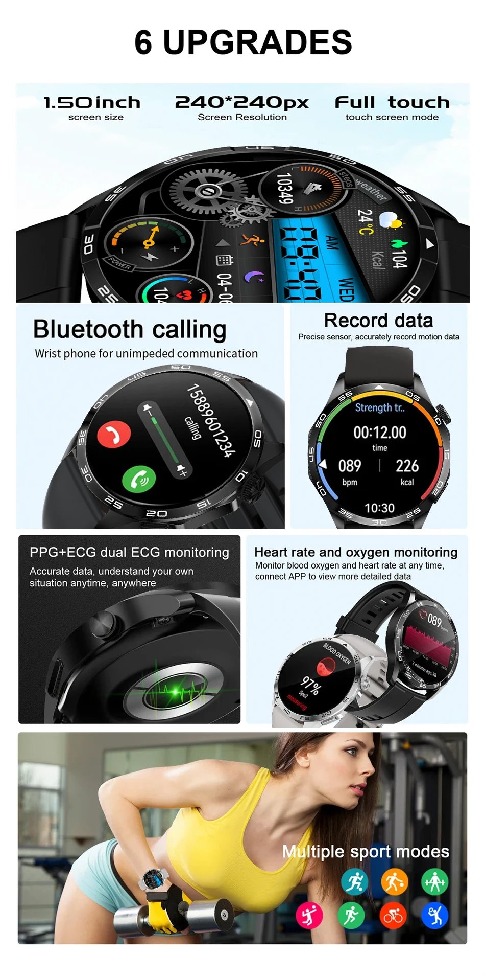 2025 nuevo para Huawei reloj inteligente hombres reloj 4 Pro + 1,50 pulgadas pantalla HD Bluetooth llamada monitoreo de salud Smartwatch nuevo reloj 4 2025 nuevo para Huawei reloj inteligente hombres reloj 4 Pro + 1,50 pulgadas pantalla HD Bluetooth llamada monitoreo de salud Smartwatch nuevo reloj 4