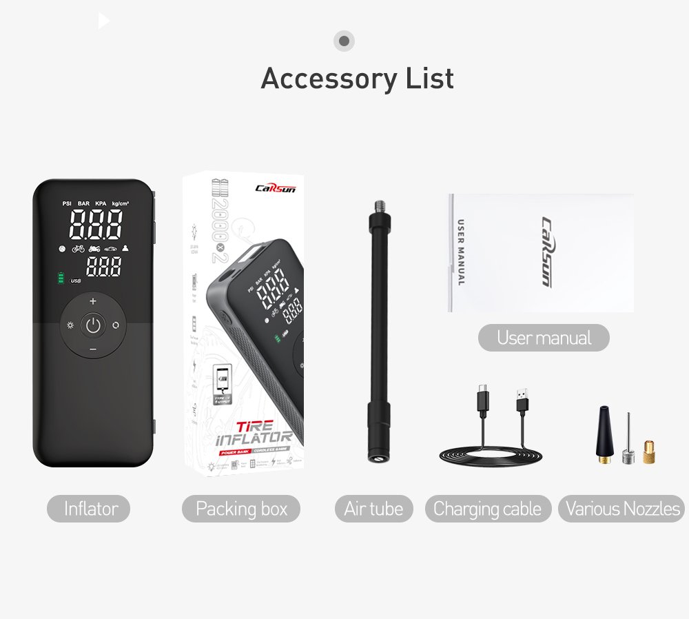 CARSUN-Inflador de neum&aacute;ticos recargable, bomba de aire port&aacute;til, compresor Digital inal&aacute;mbrico, inflador de neum&aacute;ticos de coche para bolas de bicicleta y motocicleta