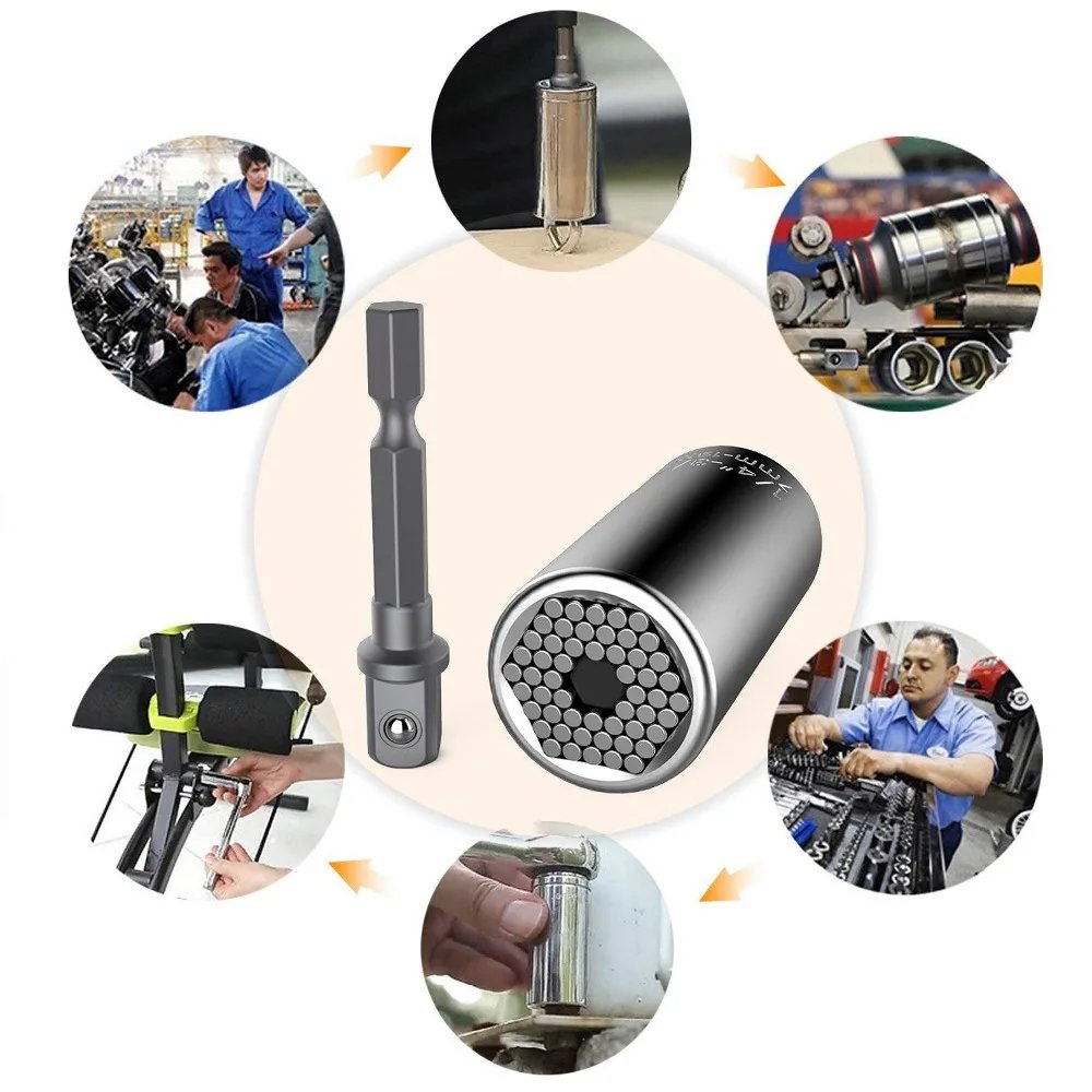 Llave dinamom&eacute;trica Universal, taladro el&eacute;ctrico, casquillo de trinquete, llave m&aacute;gica, herramientas manuales m&uacute;ltiples, juego de cabezales de 7-19mm, funda de enchufe