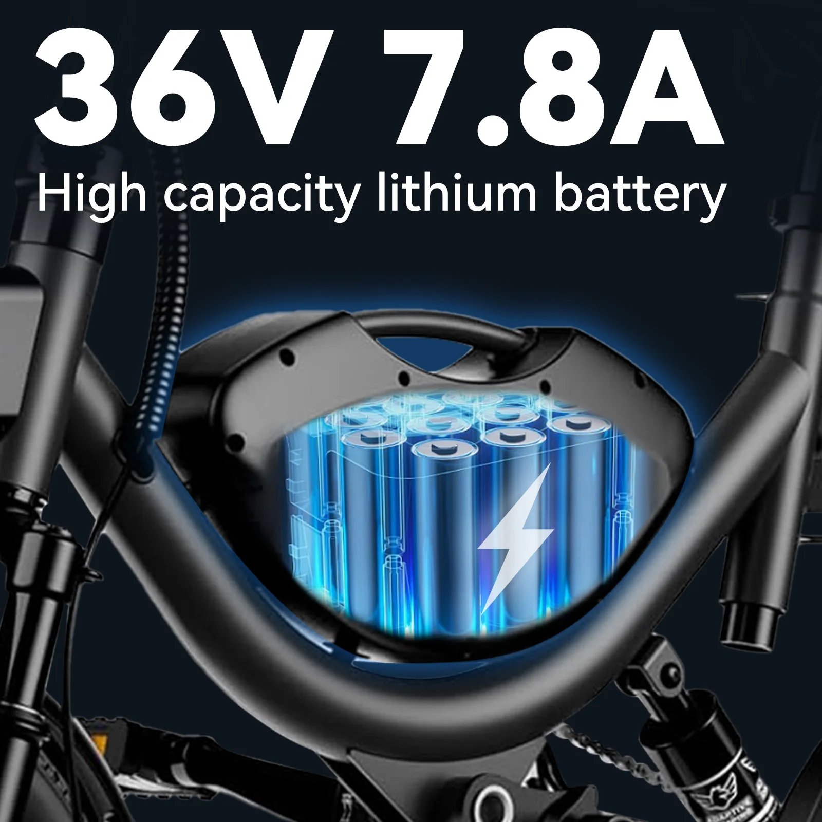 Bicicleta el&eacute;ctrica plegable para adultos de 500W, 22MPH, neum&aacute;ticos de 35 millas y 14 pulgadas, suspensi&oacute;n dual, bater&iacute;a de 36V7.8AH, con asiento y cesta