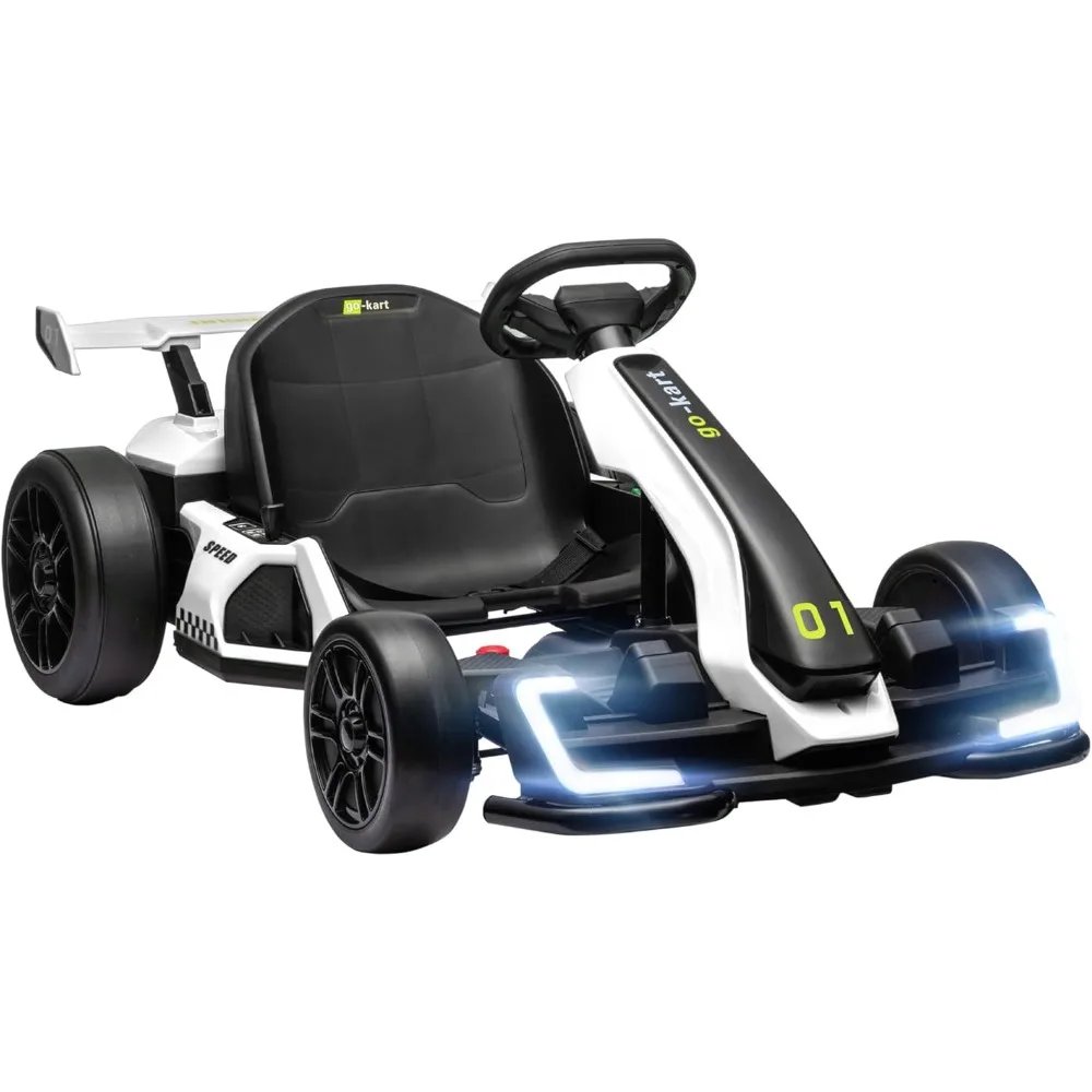 Go Kart eléctrico de 24V y 7,5 MPH con asiento ajustable, coche a la deriva con batería, juguete para exteriores con arranque lento, arranque con botón Go Kart eléctrico de 24V y 7,5 MPH con asiento ajustable, coche a la deriva con batería, juguete para exteriores con arranque lento, arranque con botón