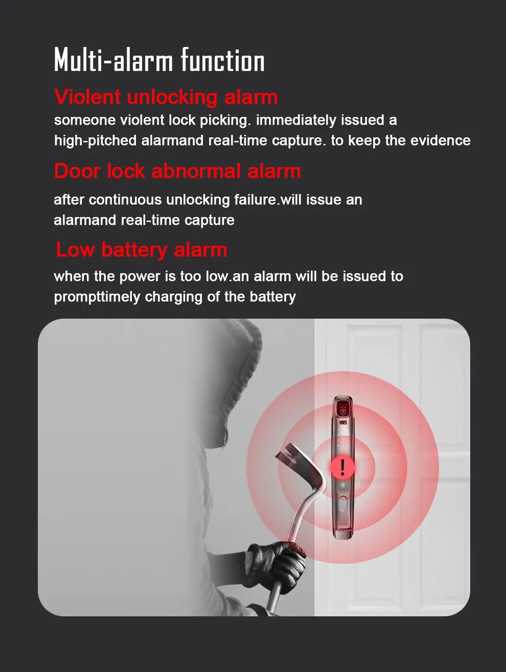 Cerradura de puerta inteligente con reconocimiento facial, aplicación Wifi Tuya, con cámara, videollamada, intercomunicador de voz, cerradura de puerta Digital, cerradura de puerta automática Cerradura de puerta inteligente con reconocimiento facial, aplicación Wifi Tuya, con cámara, videollamada, intercomunicador de voz, cerradura de puerta Digital, cerradura de puerta automática