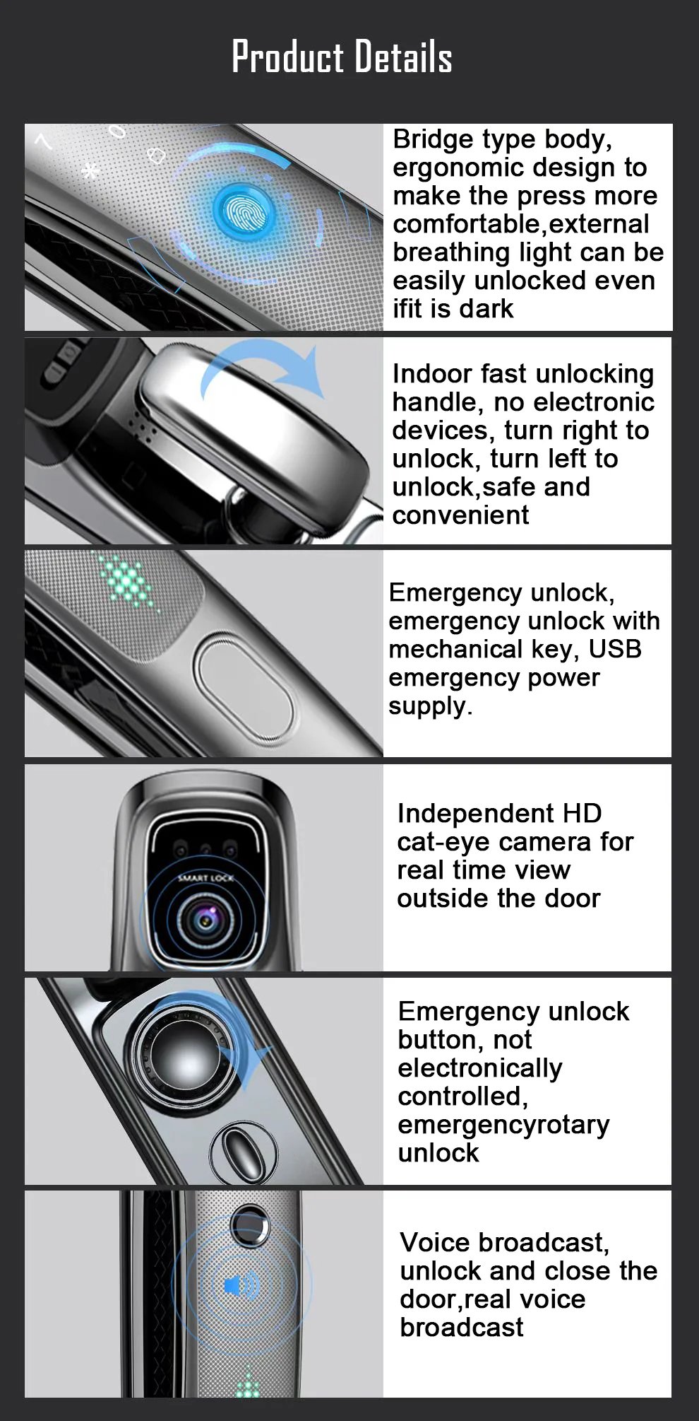 Cerradura de puerta inteligente con reconocimiento facial, aplicación Wifi Tuya, con cámara, videollamada, intercomunicador de voz, cerradura de puerta Digital, cerradura de puerta automática Cerradura de puerta inteligente con reconocimiento facial, aplicación Wifi Tuya, con cámara, videollamada, intercomunicador de voz, cerradura de puerta Digital, cerradura de puerta automática