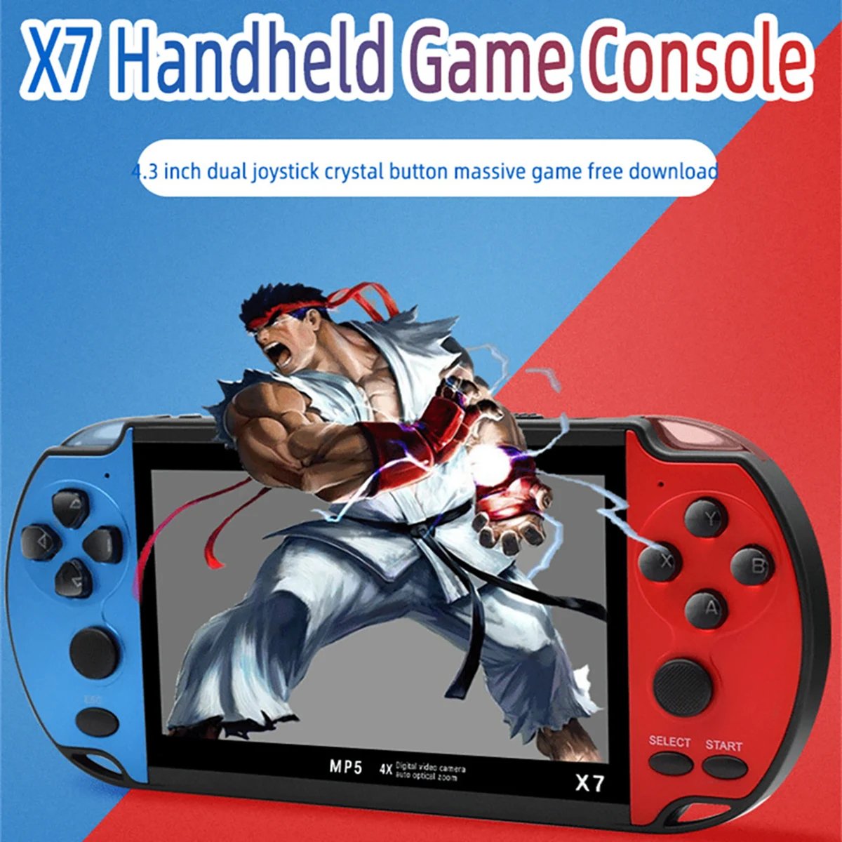 GAMINJA X7 consola de juegos portátil de 4,3 pulgadas pantalla IPS reproductor de videojuegos consola de juegos HD 10000 juegos integrados para GBA GBC NES GBC GAMINJA X7 consola de juegos portátil de 4,3 pulgadas pantalla IPS reproductor de videojuegos consola de juegos HD 10000 juegos integrados para GBA GBC NES GBC