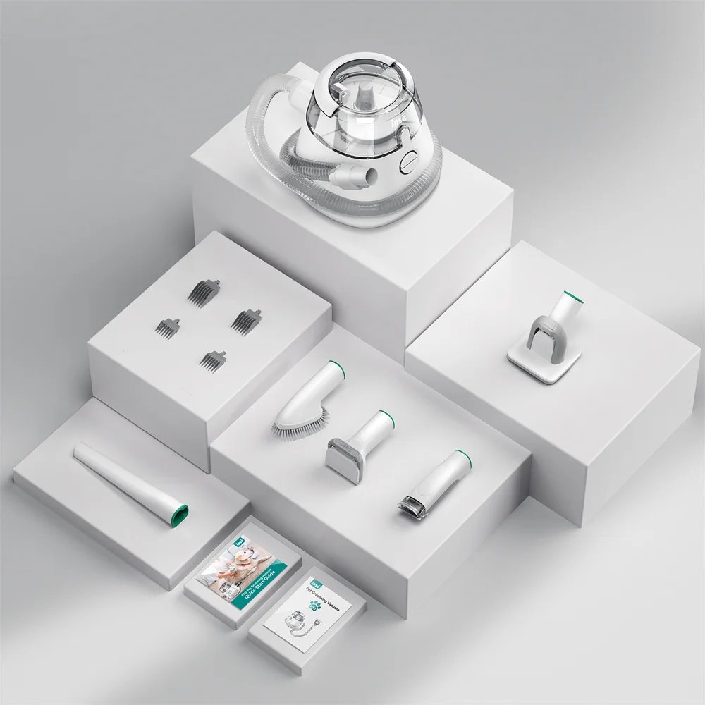 INSE P20 Kit de aseo para mascotas y succi&oacute;n al vac&iacute;o 99% de pelo de mascotas, cortapelos profesionales con 5 herramientas de aseo para perros, gatos y