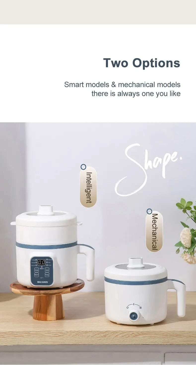 Olla arrocera eléctrica individual de doble capa, olla multicocina mecánica inteligente antiadherente de 220V, olla arrocera al vapor para el hogar Olla arrocera eléctrica individual de doble capa, olla multicocina mecánica inteligente antiadherente de 220V, olla arrocera al vapor para el hogar