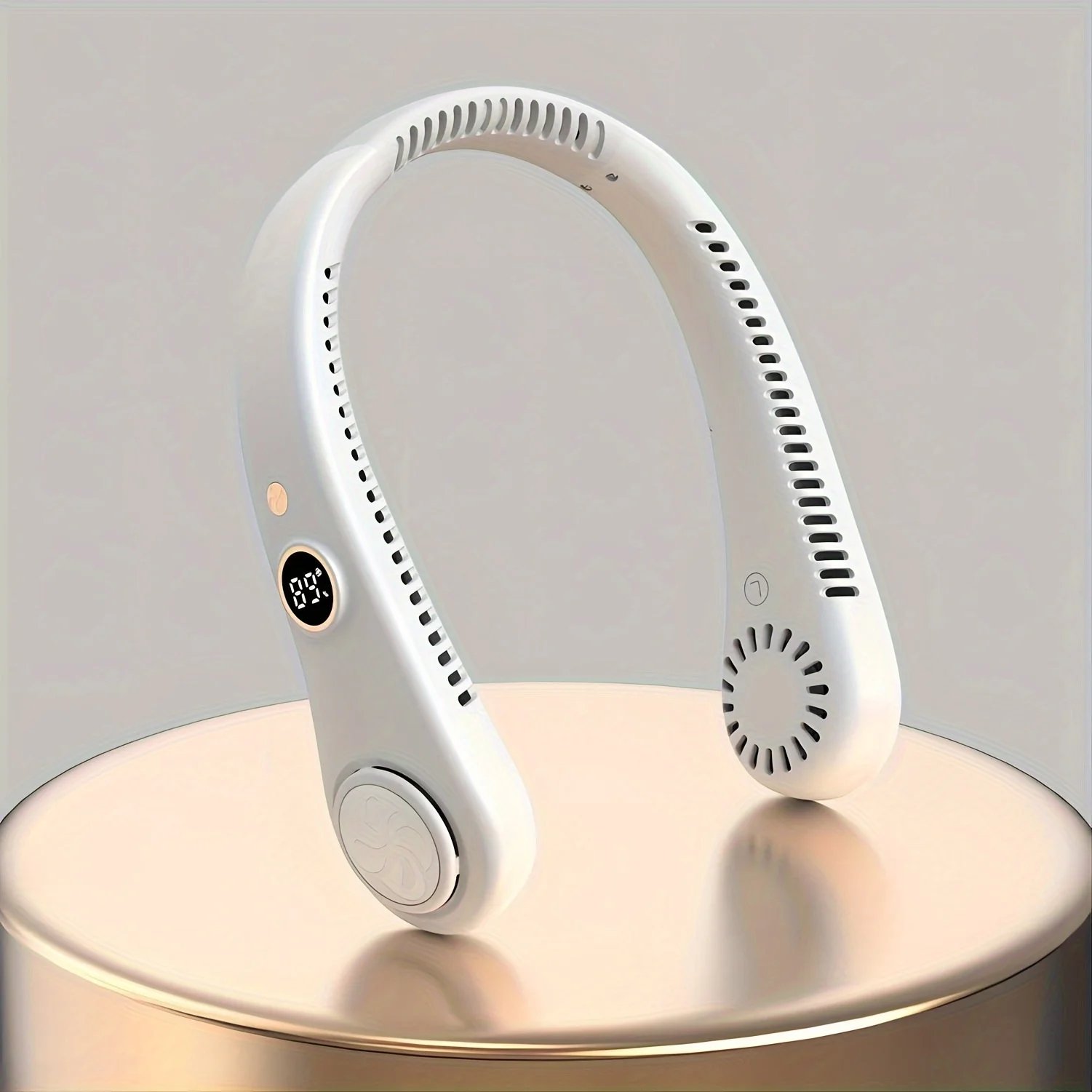 Ventilador de cuello sin aspas recargable portátil, refrigeración de 360 °, Personal, para viajes y deportes al aire libre con pantalla Digital Ventilador de cuello sin aspas recargable portátil, refrigeración de 360 °, Personal, para viajes y deportes al aire libre con pantalla Digital