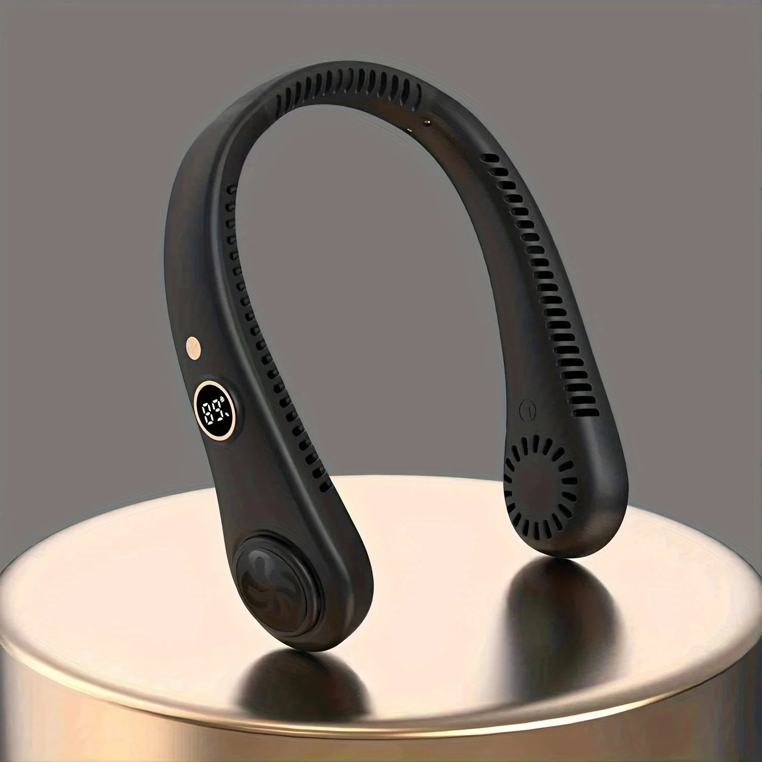 Ventilador de cuello sin aspas recargable portátil, refrigeración de 360 °, Personal, para viajes y deportes al aire libre con pantalla Digital Ventilador de cuello sin aspas recargable portátil, refrigeración de 360 °, Personal, para viajes y deportes al aire libre con pantalla Digital