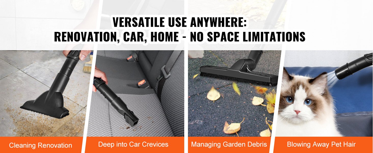 VEVOR Aspiradora de acero inoxidable para tienda en seco y h&uacute;medo, aspiradora en seco y h&uacute;medo, aspiradora de tienda peque&ntilde;a de succi&oacute;n potente, perfecta para desechos de alfombras, pelo de mascotas