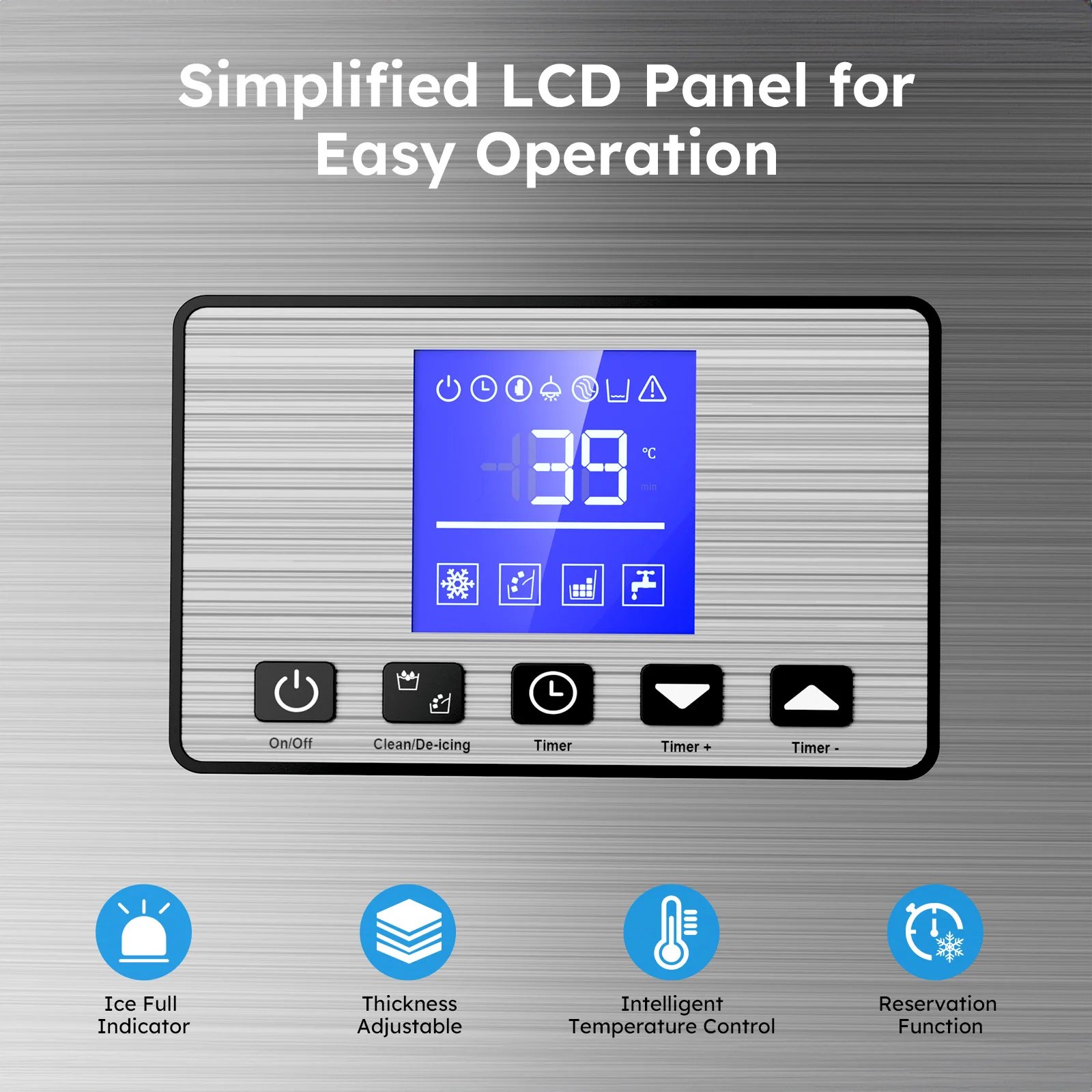 Máquina de hielo comercial, máquina de Fabricación de hielo con contenedor de almacenamiento grande, máquina de hielo autolimpiante automática perfecta para el negocio del bar en el hogar Máquina de hielo comercial, máquina de Fabricación de hielo con contenedor de almacenamiento grande, máquina de hielo autolimpiante automática perfecta para el negocio del bar en el hogar