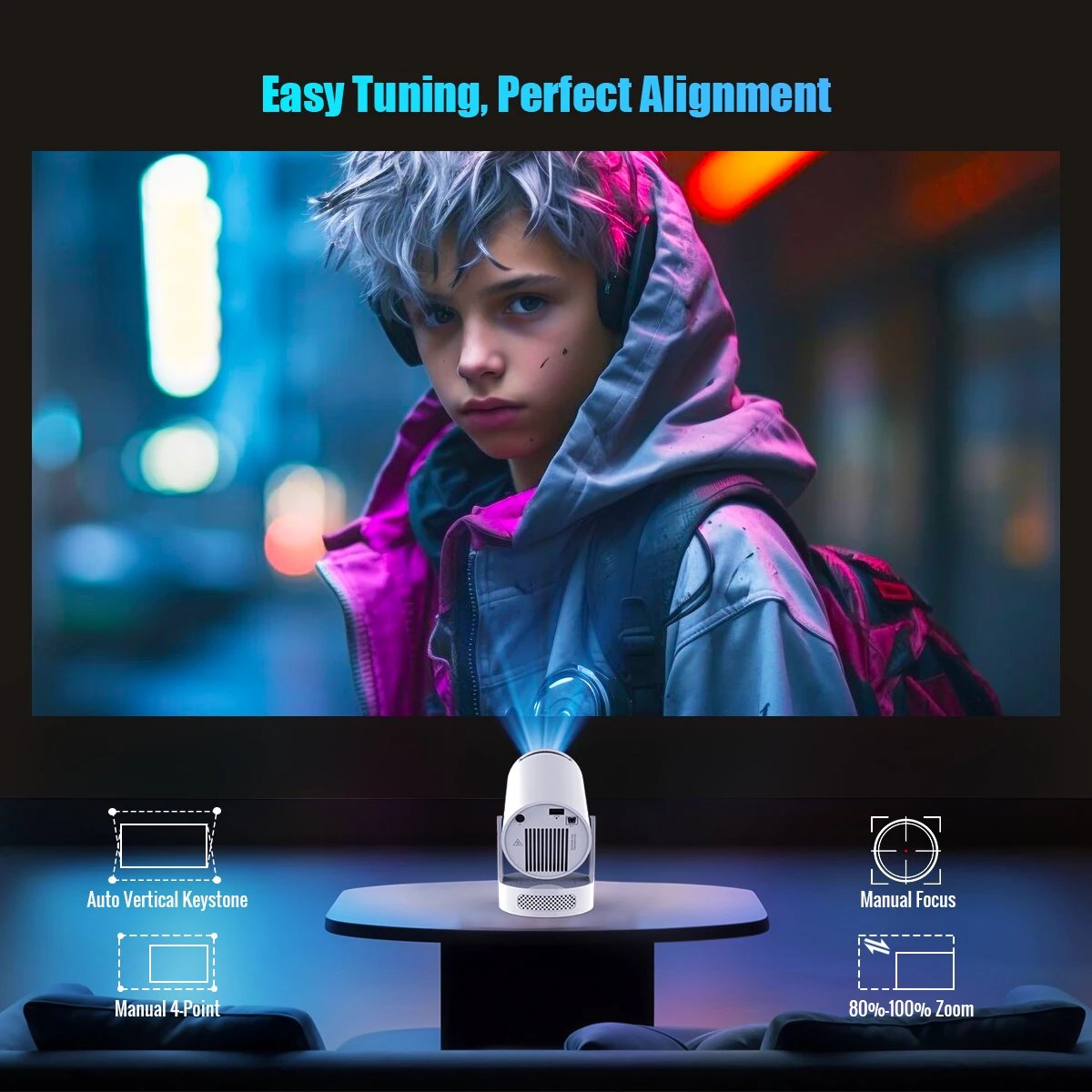 Magcubic 4K HY300 Pro + proyector con altavoz incorporado de 5W 1280*720P Android 11 8000 lúmenes Wifi6 BT5.4 proyector portátil para exteriores Magcubic 4K HY300 Pro + proyector con altavoz incorporado de 5W 1280*720P Android 11 8000 lúmenes Wifi6 BT5.4 proyector portátil para exteriores