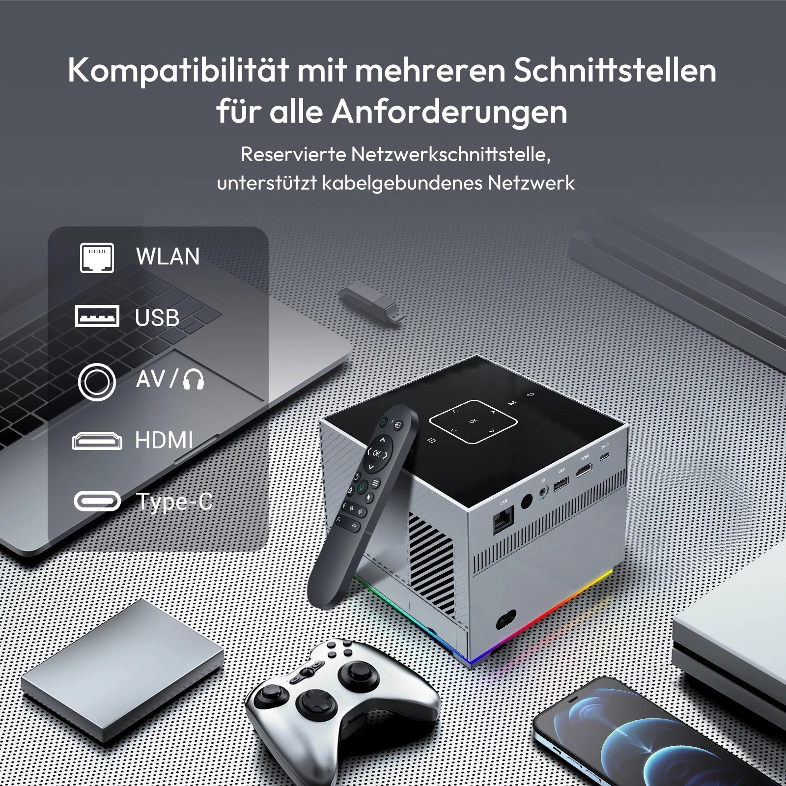 Proyector XGODY 4K X3 con WiFi Bluetooth Proyector de pel&iacute;culas para uso en exteriores Proyector Compatible con iOS Android HDMI TV Stick