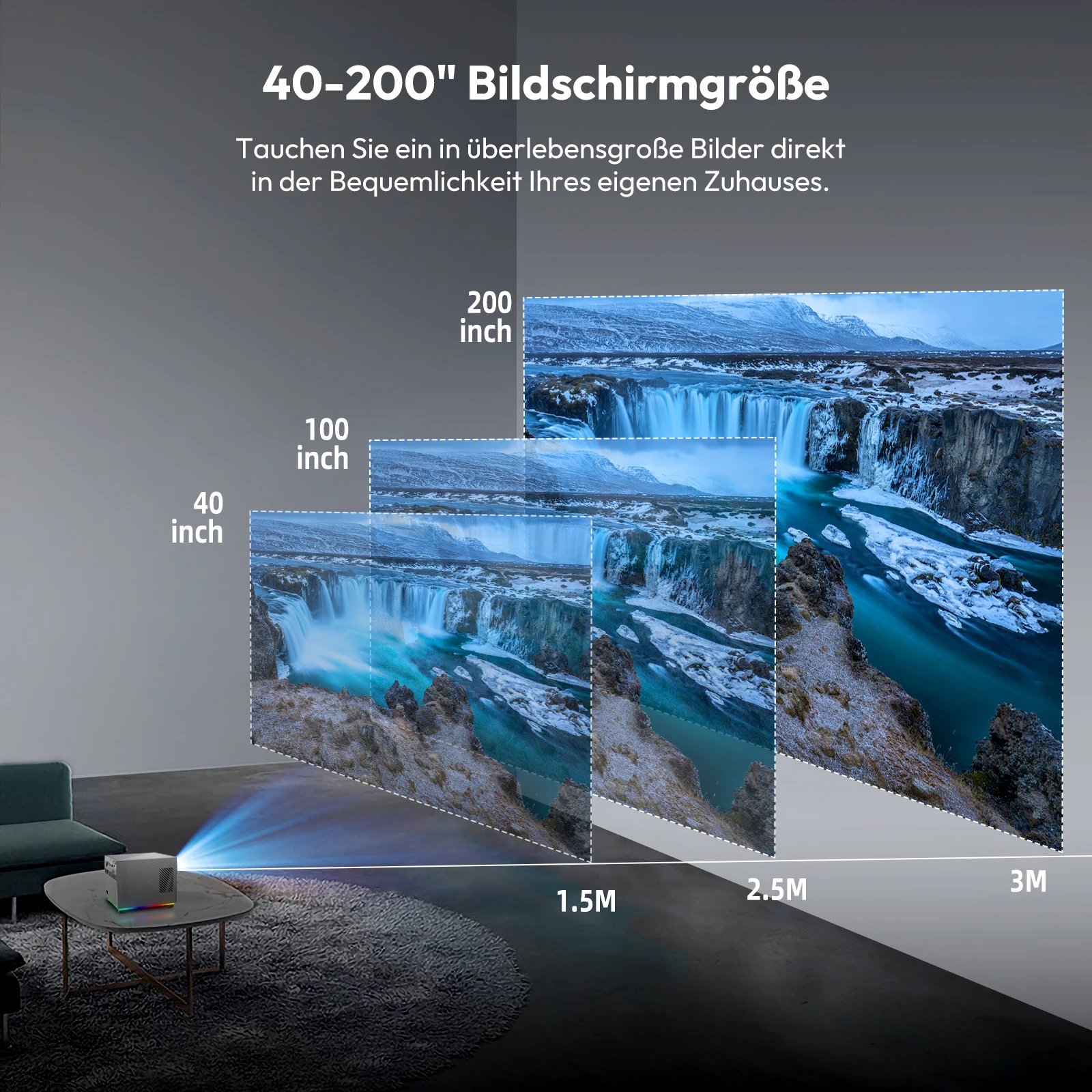 Proyector XGODY 4K X3 con WiFi Bluetooth Proyector de pel&iacute;culas para uso en exteriores Proyector Compatible con iOS Android HDMI TV Stick