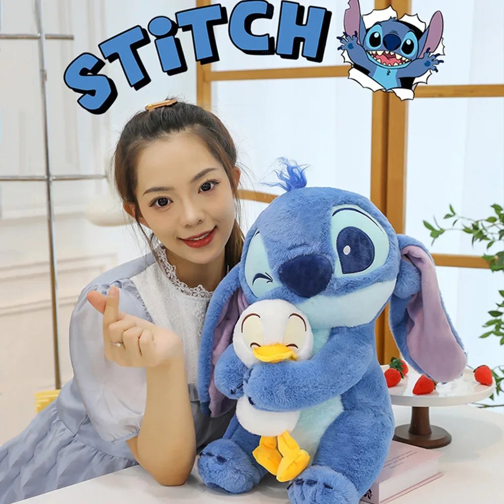 Disney lindo pato de peluche de costura juguete Kawaii dibujos animados Anime mu&ntilde;eco de peluche almohada para dormir juguete relajante regalos de cumplea&ntilde;os para ni&ntilde;os y ni&ntilde;as