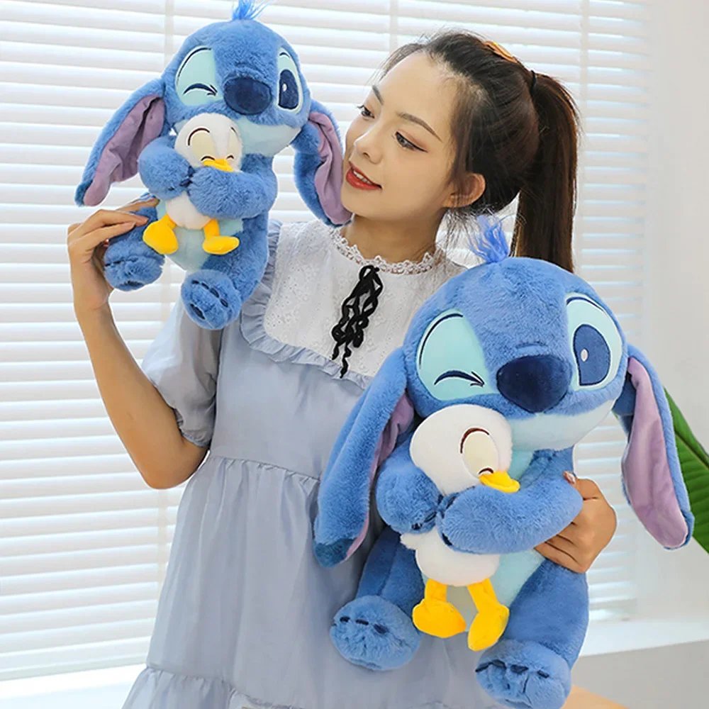 Disney lindo pato de peluche de costura juguete Kawaii dibujos animados Anime mu&ntilde;eco de peluche almohada para dormir juguete relajante regalos de cumplea&ntilde;os para ni&ntilde;os y ni&ntilde;as